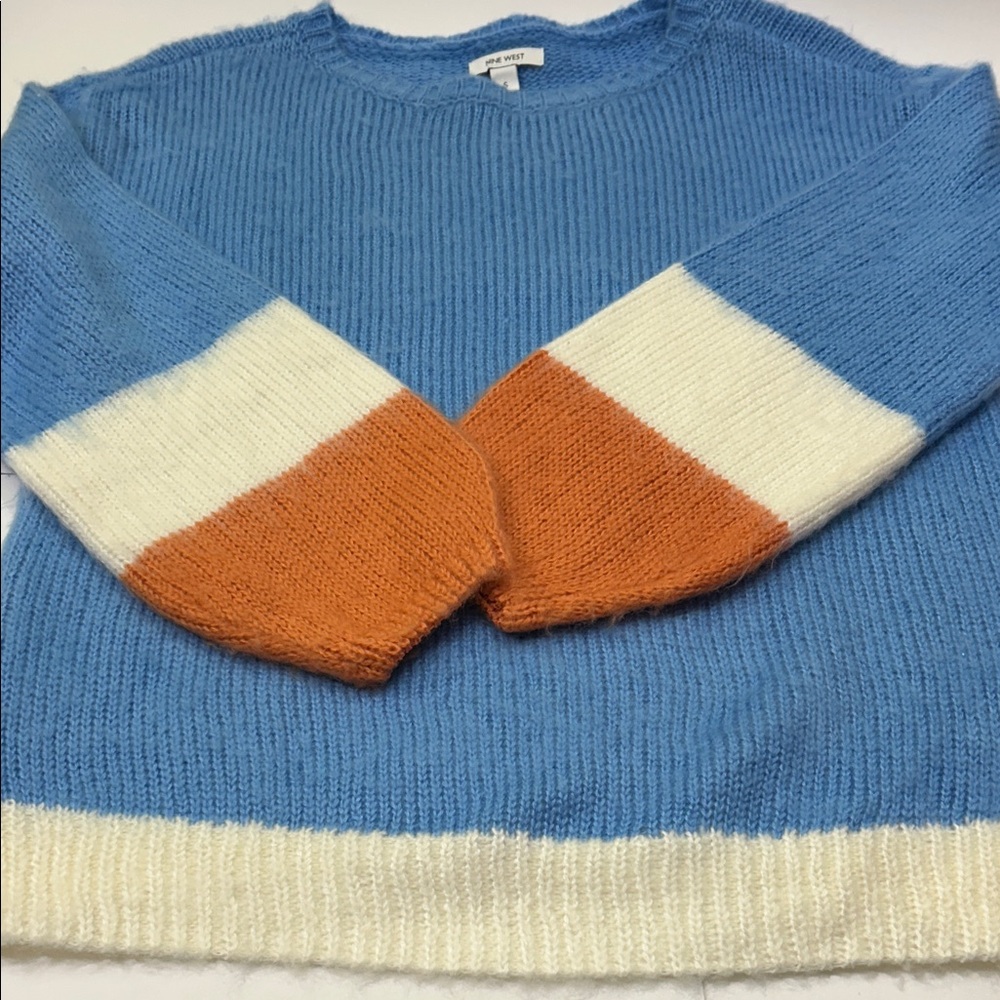 Nine West Women's Soft Blue Crew Neck Sweater - Picture 16 of 16